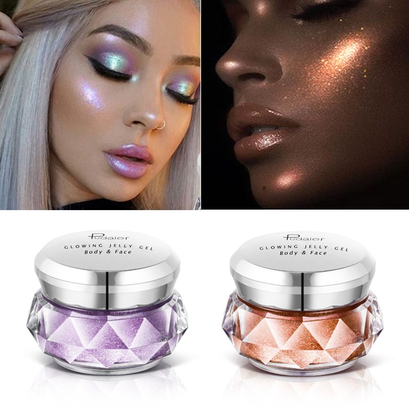 Face Highlighter Jelly Gel Mermaid Eyeshadow Glow Body Glitter Festival Makeup Iluminador Gold Liquid Highlighter Bronzer Face Highlighter Jelly Gel Mermaid Eyeshadow Glow Body Glitter Festival Makeup Iluminador Gold Liquid Highlighter Bronzer